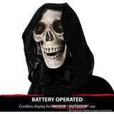 Haunted Hill Farm -  Shackles the Grim Reaper with Chain and Rotating Head, Indoor or Covered Outdoor Halloween Decoration