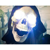 Haunted Hill Farm -  Cage the Laughing Grim Reaper with Flashing Eyes and Ribs, Indoor or Covered Outdoor Halloween Decoration