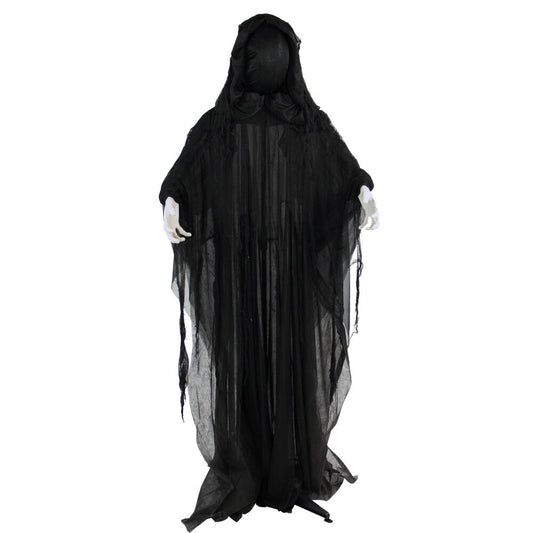 Haunted Hill Farm -  65-In. Animatronic Reaper, Indoor or Outdoor Halloween Decoration, Light-up Face, Poseable