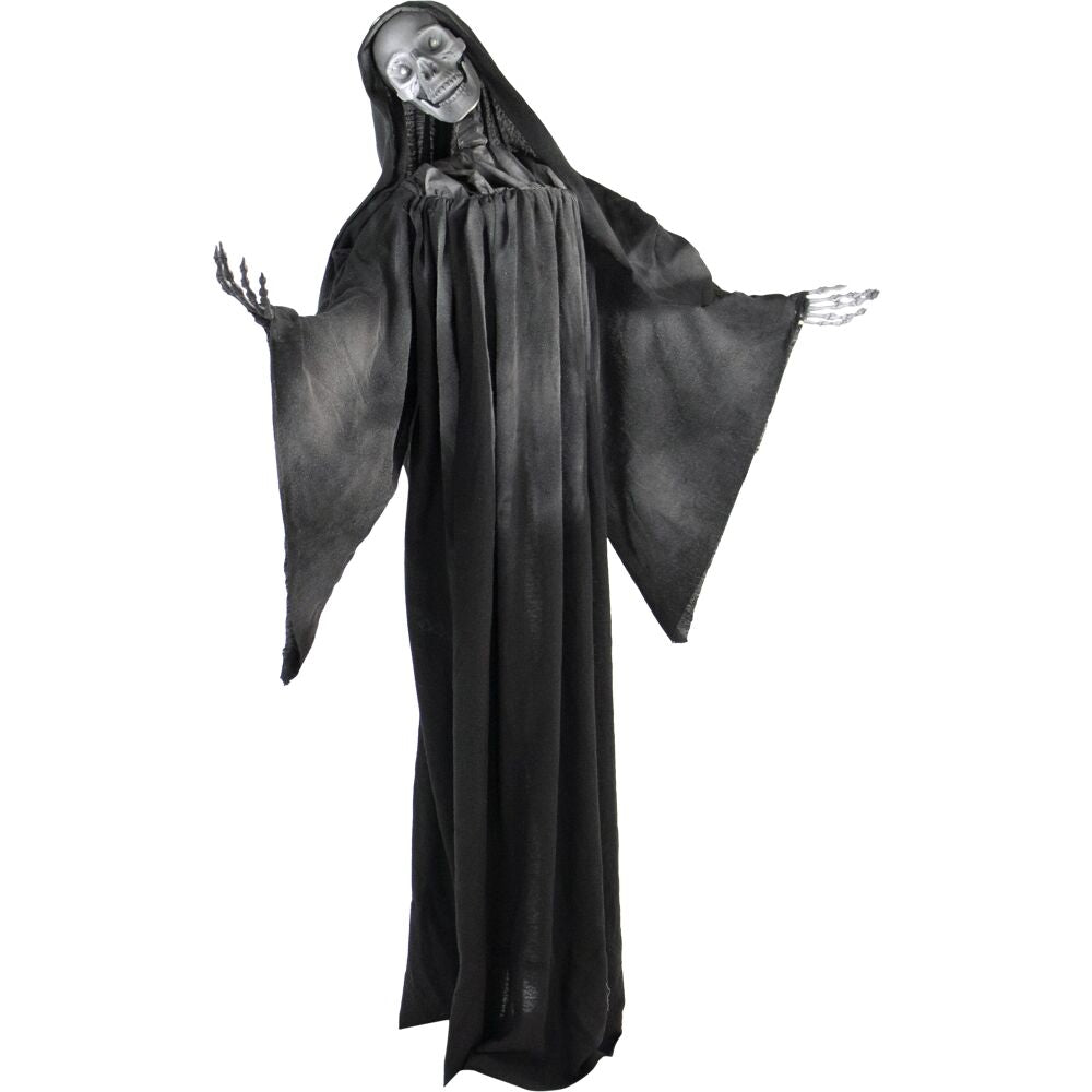 Haunted Hill Farm -  63-In. Talking Reaper, Indoor/Outdoor Halloween Decoration, Flashing White Eyes, Poseable