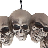 Haunted Hill Farm -  15.7-In. Halloween Dungeon Skull Hanging Wreath for Indoor or Covered Outdoor Scary Haunted House Decoration