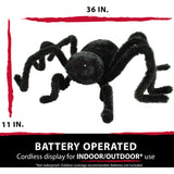 Haunted Hill Farm -  36 In. Animatronic Crawler Spider, Indoor/Outdoor Halloween Decoration, Flashing Blue Eyes