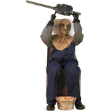 Haunted Hill Farm - Motion Activated Chainsaw Rusty by Tekky, Indoor or Covered Outdoor Premium Halloween Animatronic, Plug-In or Battery