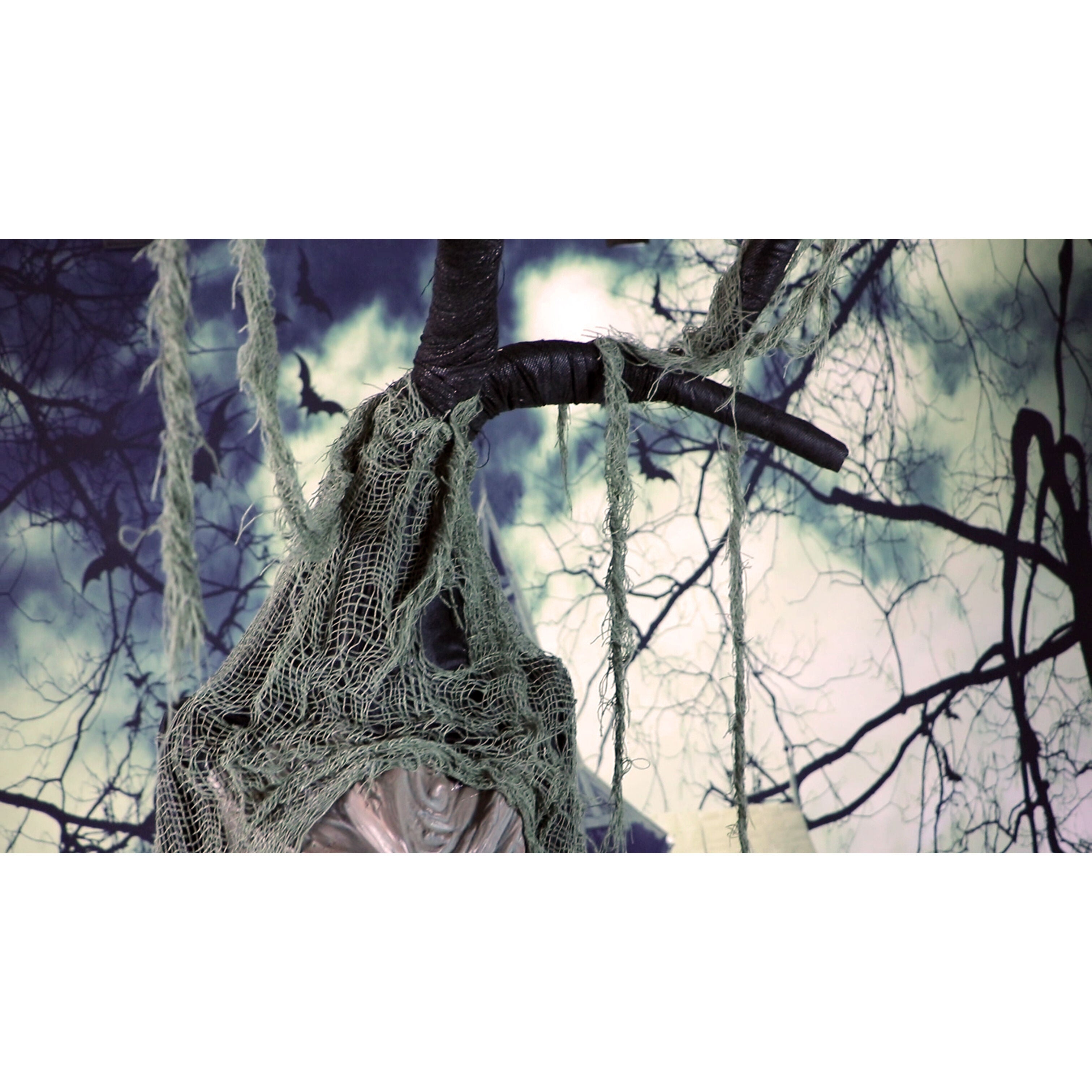 Haunted Hill Farm -  Leafless Lenny the Talking Tree with Moving Mouth, Indoor or Covered Outdoor Halloween Decoration