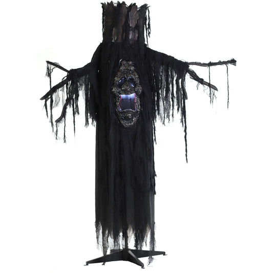Haunted Hill Farm - Light-Up Creepy Ghost Tree with White Strobe Effects and Electrical Sounds for Scary Halloween Decoration