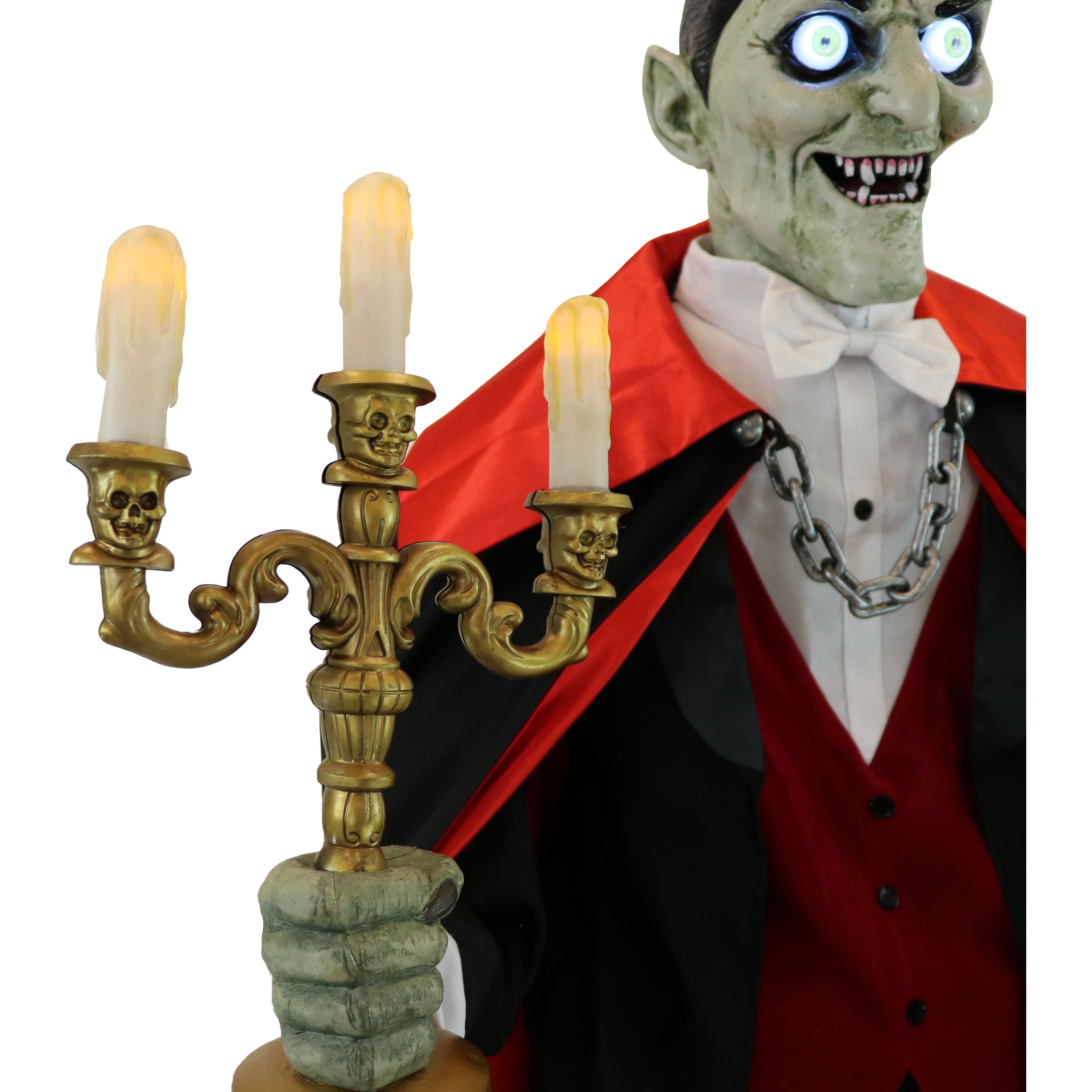 Haunted Hill Farm - 5.5-Ft. Tall Motion-Activated Vampire Host by SVI, Premium Talking Halloween Animatronic, Plug-In