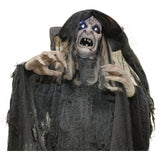 Haunted Hill Farm -  69-In. Standing Witch, Indoor/Covered Outdoor Halloween Decoration, LED White Eyes, Poseable, Phoenix