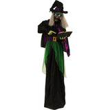 Haunted Hill Farm -  6-Ft. Standing Witch, Indoor/Covered Outdoor Halloween Decoration, LED White Eyes, Poseable, Magda the Mad