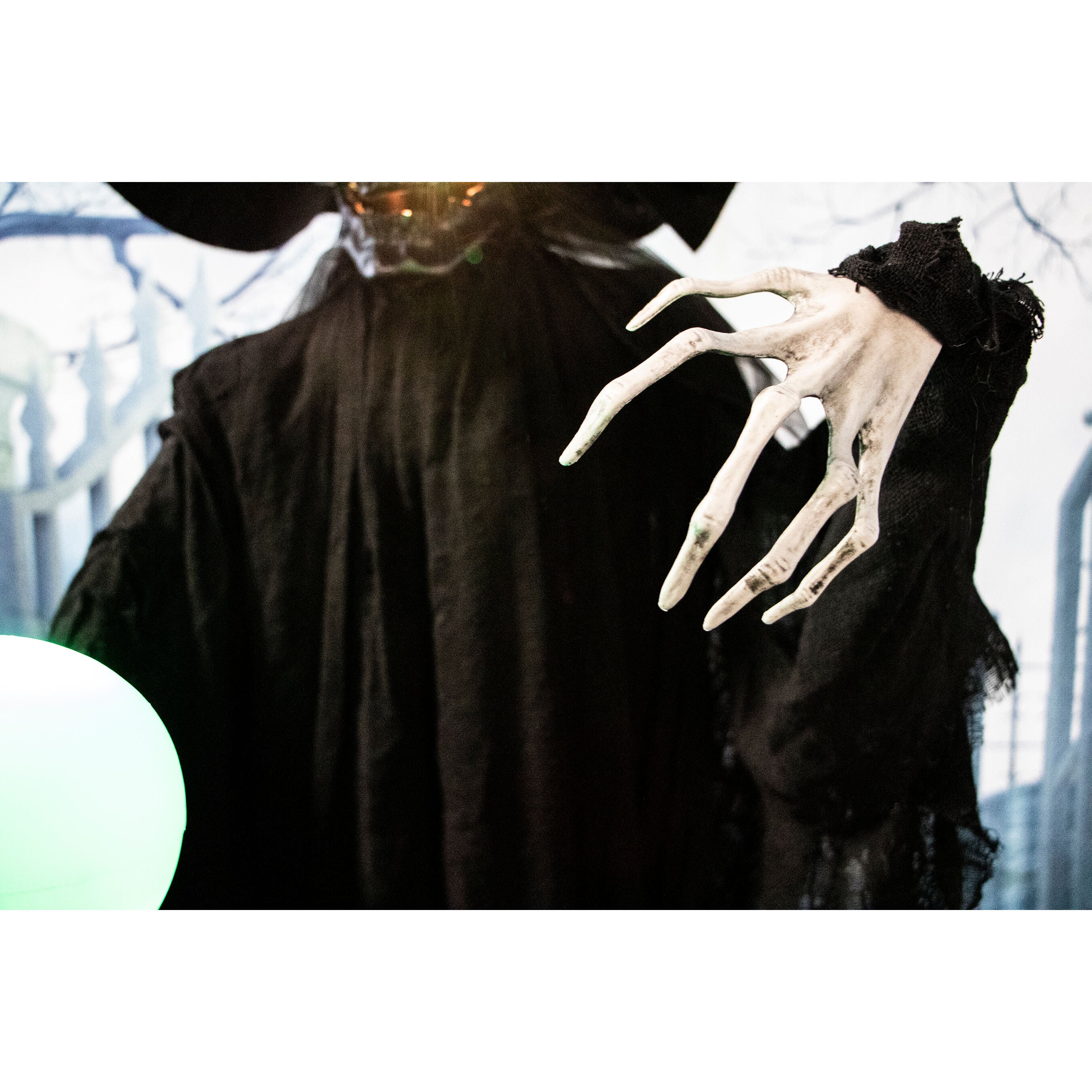 Haunted Hill Farm -  Mallory the Phantom Witch with Multi-Color Crystal Ball, Indoor or Covered Outdoor Halloween Decoration