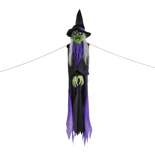 Haunted Hill Farm - Talking Witch Tree Hugger with Light-Up Eyes for Scary Outdoor Halloween Decoration