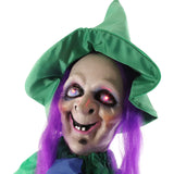 Haunted Hill Farm - Animatronic Talking Fortune Teller Witch with Movement and Light-Up Crystal Ball for Scary Halloween Decoration