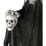 Haunted Hill Farm -  Edith the Talking Animatronic Witch with Shrunken Skull, Indoor or Covered Outdoor Halloween Decoration