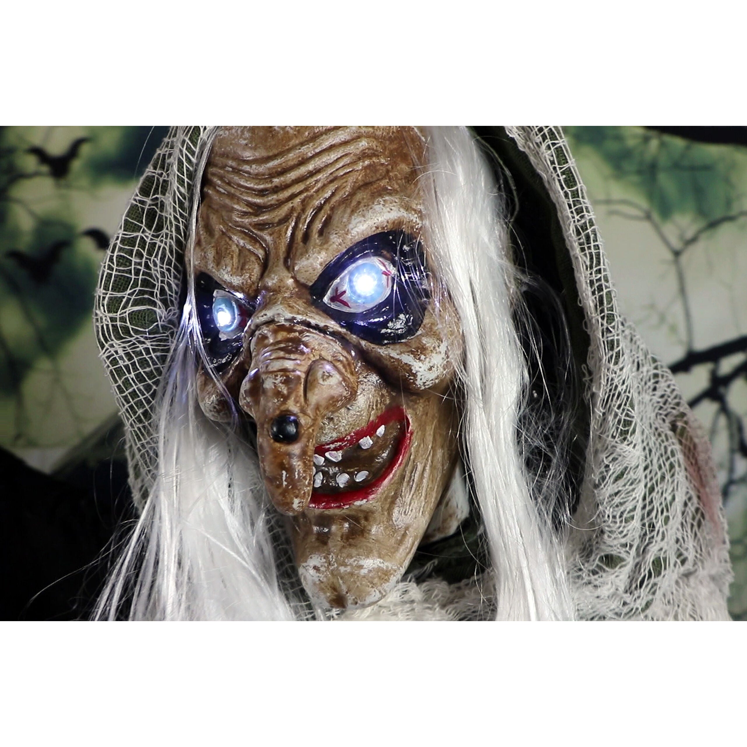 Haunted Hill Farm -  Sage the Evil Talking Witch Animatronic, Indoor or Covered Outdoor Halloween Decoration