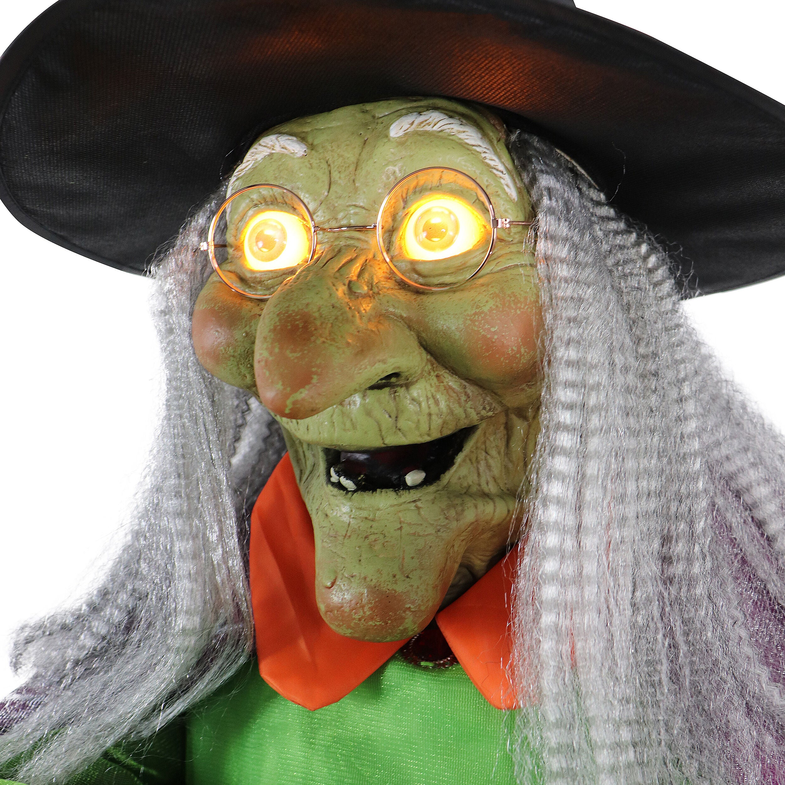 Haunted Hill Farm - 6-Ft. Tall Motion-Activated Cauldron Witch by SVI, Premium Talking Halloween Animatronic, Plug-In