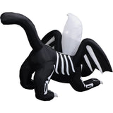Haunted Hill Farm - 5-Ft. Tall Pre-lit Inflatable Black Cat Bat with Red Eyes and Ghost