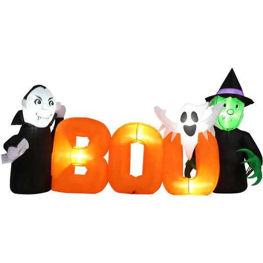 Haunted Hill Farm - 6.5-Ft. Wide Pre-lit Inflatable Boo Sign