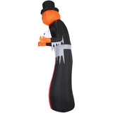 Haunted Hill Farm - 12-Ft. Tall Pre-lit Inflatable Jack-O-Lantern Man with Top Hat and Skull