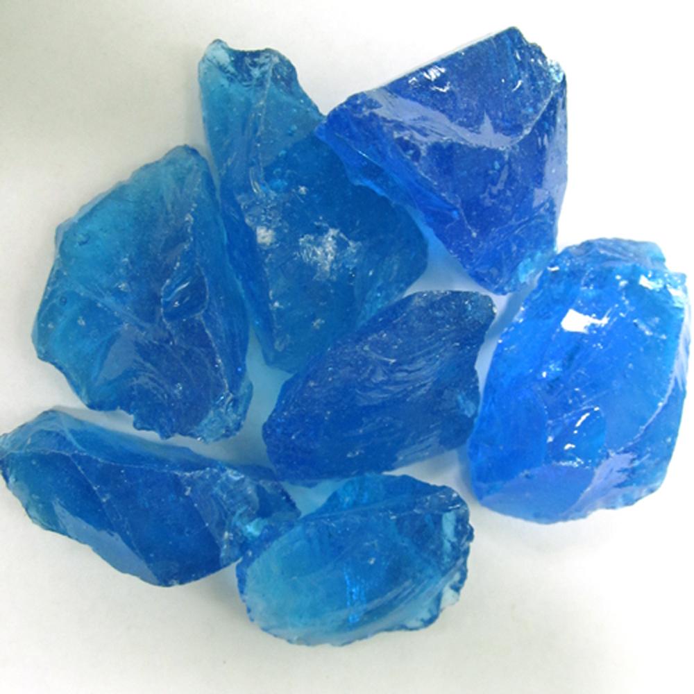 Hiland Fire Glass Hiland Patio Heaters 20lbs Recycled Fire Pit Fire Glass in Turquoise