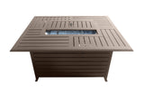 Hiland Fire Pits Hiland Patio Heaters Outdoor Aluminum Rectangular Fire Pit in Hammered Bronze