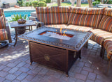Hiland Fire Pits Hiland Patio Heaters Outdoor Propane Aluminum Fire Pit with Scroll Design
