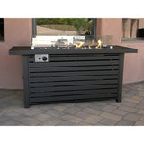 Hiland Fire Pits Hiland Patio Heaters Outdoor Rectangle Fire Pit in Black Mocha with Wind Screen