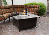 Hiland Fire Pits Hiland Patio Heaters Outdoor Square Aluminum Fire Pit in Hammered Bronze
