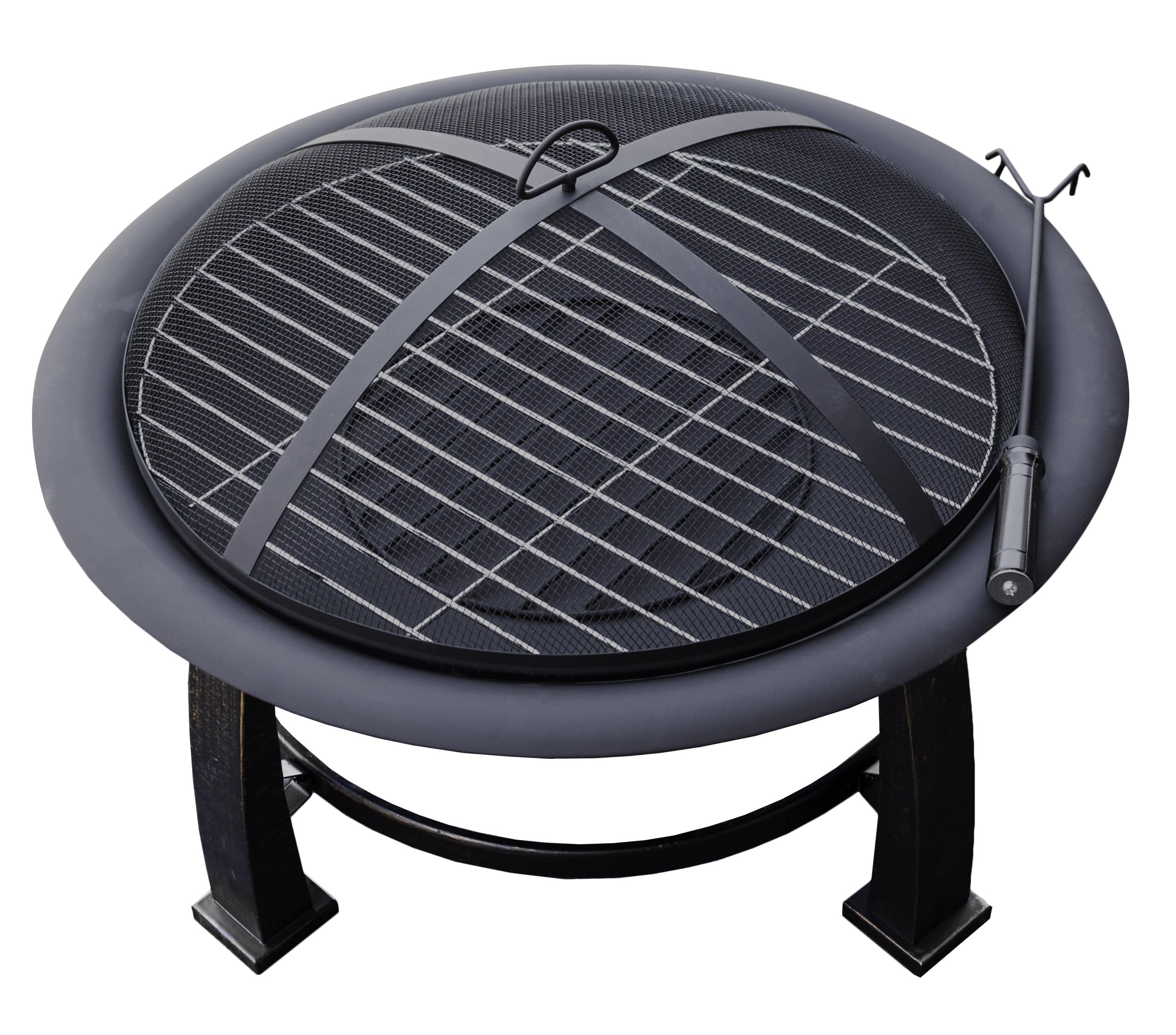 Hiland Fire Pits Hiland Patio Heaters Wood Burning Fire Pit with Cooking Grate