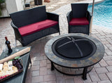 Hiland Fire Pits Hiland Patio Heaters Wood Burning Fire Pit with Round Slate Table