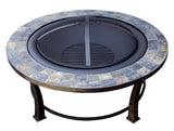 Hiland Fire Pits Hiland Patio Heaters Wood Burning Fire Pit with Round Slate Table