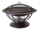 Hiland Fire Pits Hiland Patio Heaters Wood Burning Fire Pit with Scroll Design