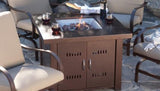 Hiland Hammered Bronze Square Fire Pit with Lid