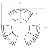 Harmonia Living - Arden 3 Piece Curve Sectional Set - Canvas Spa | HL-ARD-CH-3CSEC-SP
