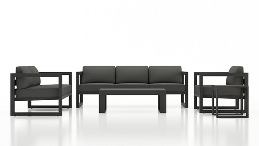 Harmonia Living - Avion 5 Piece Sofa Set - Slate - Canvas Charcoal | HL-AVN-SL-5SS-CC