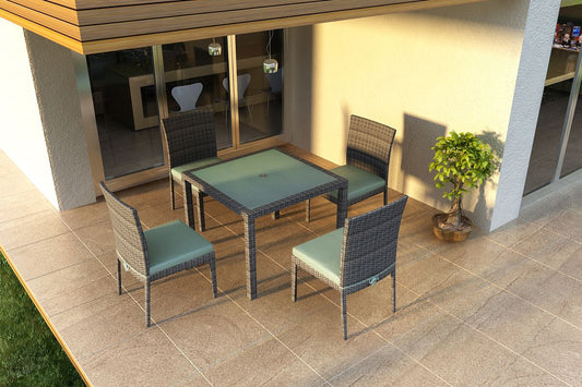 Harmonia Living - District 5 Piece Dining Set - Canvas Spa | HL-DIS-TS-5DS-SP