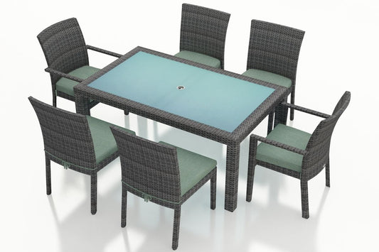Harmonia Living - District 7 Piece Dining Set - Canvas Spa | HL-DIS-TS-7DS-SP