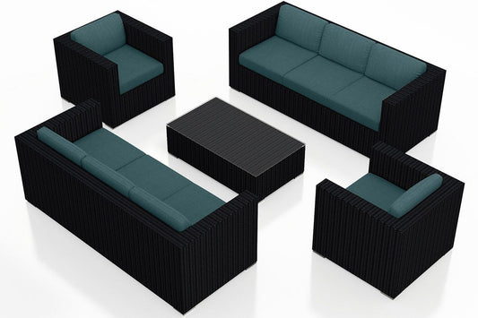 Harmonia Living - Urbana 5 Piece Double Sofa Set - Cast Lagoon | HL-URBN-CB-5S2S-CL
