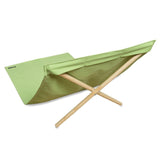 HomeRoots Outdoors Beach Chairs Bright Green / Deck Chair Canevas & Pinetree Wood from France 55.10" X 27.55" X 13.80" Bright Green Deck Chair Canevas & Pinetree Wood from France Beach Chair