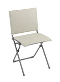 HomeRoots Outdoors Beach Chairs Latte / Frame: Galvanized steel; Fabric: Hedona Folding Chair - Titane Steel Frame - Latte Hedona Fabric