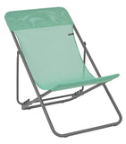 HomeRoots Outdoors Beach Chairs Menthol / Frame: powder coated finish (100% polyester powder Folding Sling Chair - Set of 2 - Basalt Steel Frame - Menthol Fabric