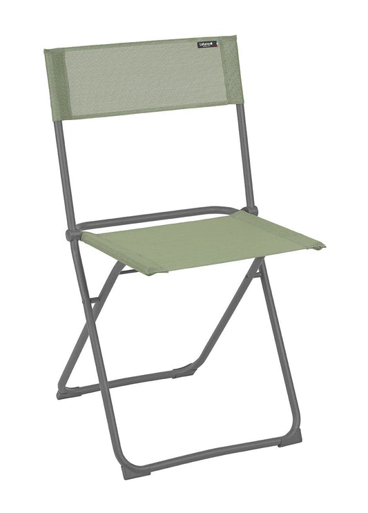 HomeRoots Outdoors Beach Chairs Moss / Frame: powder coated finish (100% polyester powder Folding Chair - Set of 2 - Basalt Steel Frame - Moss Fabric