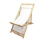 HomeRoots Outdoors Beach Chairs Natural/White / Bamboo 30" 2 Natural and White Bamboo Folding Sling Chairs