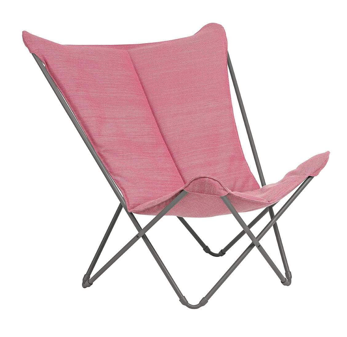 HomeRoots Outdoors Beach Chairs Orchid / Frame: Galvanized steel; Fabric: Hedona Lounge Chair - Titane Steel Frame - Orchid Hedona Fabric