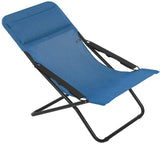 HomeRoots Outdoors Beach Chairs Outremer / Frame: powder coated finish (100% polyester powder Folding Sling Chair - Black Steel Frame - Outremer Fabric