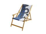 HomeRoots Outdoors Beach Chairs White, Nattier Blue, and Grey / Recycled Sailcloth 28.35" X 61.02" X 3.15" White Nattier Blue Recycled Sailcloth Deck Chair Dacron Grey 403
