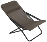 HomeRoots Outdoors Beach Chairs Wood / Frame: powder coated finish (100% polyester powder Folding Sling Chair - Black Steel Frame - Wood Fabric