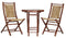 HomeRoots Outdoors Bistro Set Brown Bamboo, Natural Sea Grass / Bamboo 36" Brown Sea Grass Weave set of 2 Chairs and a Table