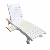 HomeRoots Outdoors Chaise Lounge White / Wood Relaxing Wooden Chair,White