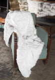 HomeRoots Outdoors Home Decor > Throws 2" X 50" X 60" 100% Natural Rabbit Fur White Throw Blanket