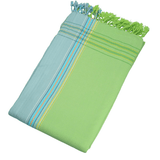 HomeRoots Outdoors Home Decor > Throws Green / Cotton, Towel, Polyester 0.82" X 1.31" X 0.07" Mojito Cotton, Polyester Kikoy-Towel