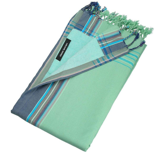 HomeRoots Outdoors Home Decor > Throws Light Green / Cotton, Towel, Polyester 0.82" X 1.31" X 0.07" Nil Cotton, Polyester Kikoy-Towel